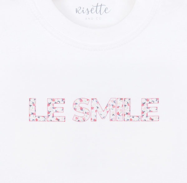 T-Shirt-LE SMILE_BEBE-ROSE_Détail impression