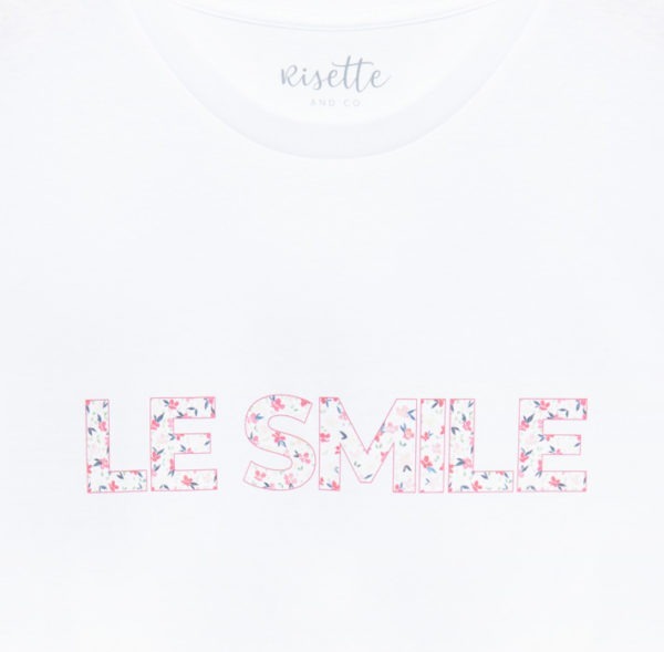 T-shirt LE SMILE_ADULTE-ROSE_détail imprimé 2