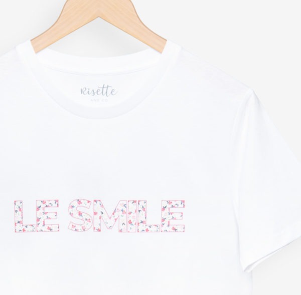 T-shirt LE SMILE_ADULTE-ROSE_détail imprimé