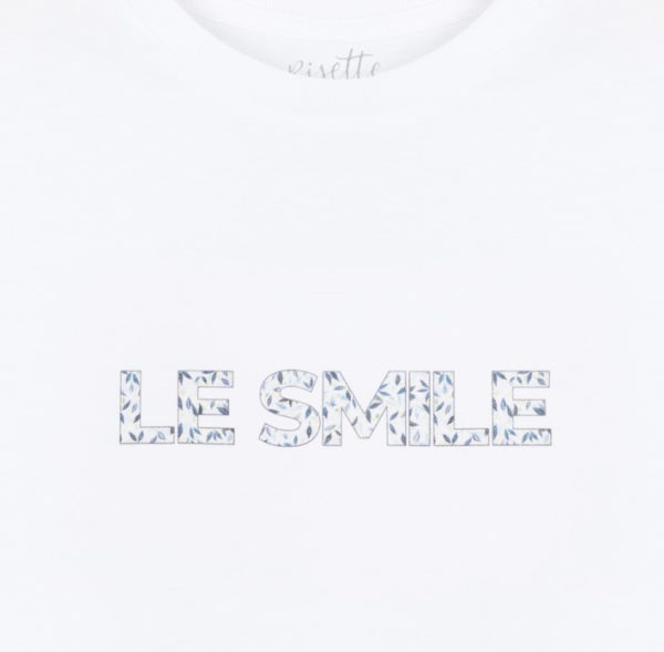 T-shirt-LE SMILE_ENFANT-BLEU_Détail impression