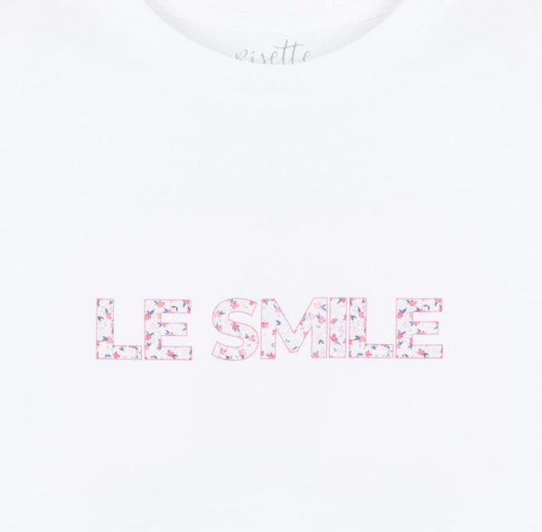 T-shirt-LE SMILE_ENFANT-ROSE_Détail impression